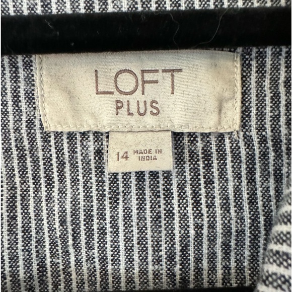 LOFT PLUS Denim Pinstripe Jacket - Women's Size 14 - Picture 3 of 3